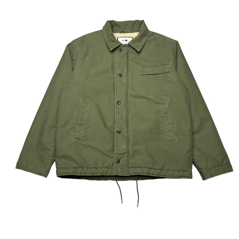 NN07 No Nationality Rock Deck Sherpa Lined Jacket Men's XL Army Military